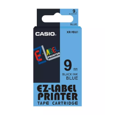 Casio 9 mm x 8 m Black On Blue EZ-Label Printer Tape Cartridge