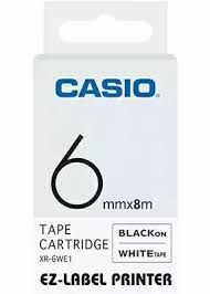 CASIO 6mm X 8m label printer tape XR-6WE1 – CG83