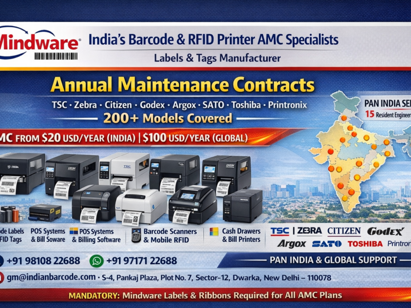 India’s Barcode & RFID Printer AMC Specialists — Labels & Tags Manufacturer