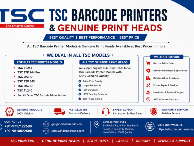 Mindware (shop.tscprintersindia.com) is The TSC Barcode Printers & Genuine Print Heads Supplier in India